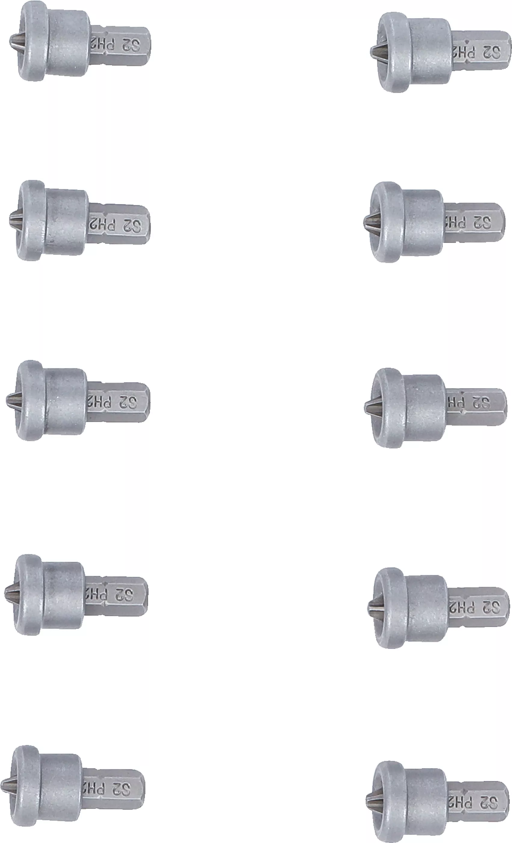 Bit-Satz mit Tiefenstopp | für Gipskartonplatten | Antrieb Außensechskant 6,3 mm (1/4") | Kreuzschlitz PH2 | 10-tlg.