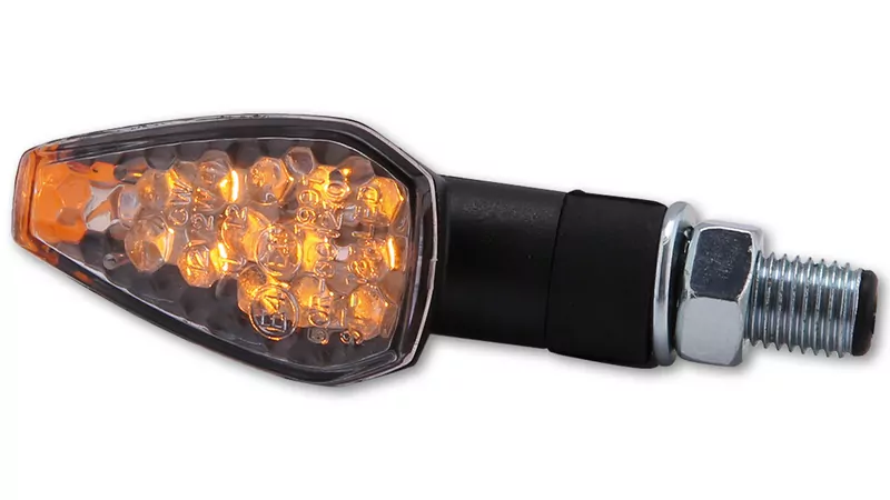 SHIN YO Peak LED Indicators Black/Translucent Short E-Approved (Pair)