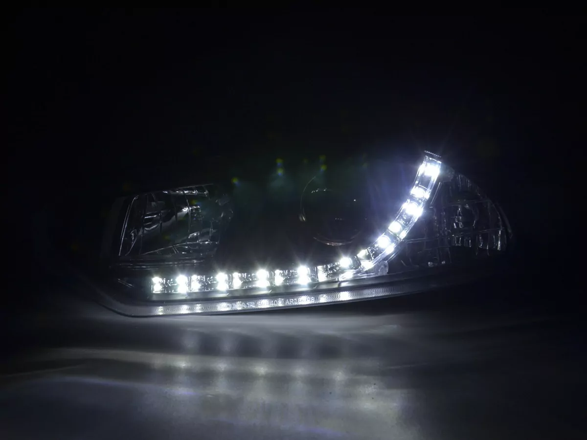Scheinwerfer Set Daylight LED TFL-Optik Alfa Romeo 156 Typ 932 Bj. 98-02 schwarz