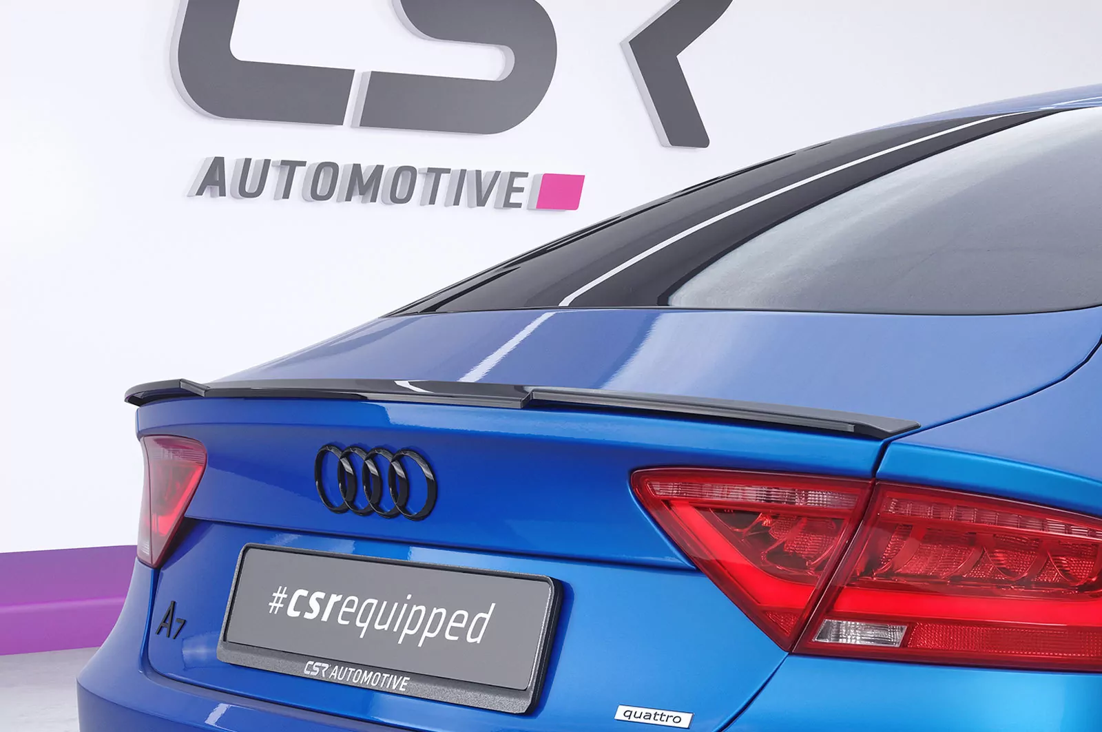 Heckflügel mit ABE für Audi A7 / S7 C7 (4G) Sportback HF890 Schwarz Strukturiert