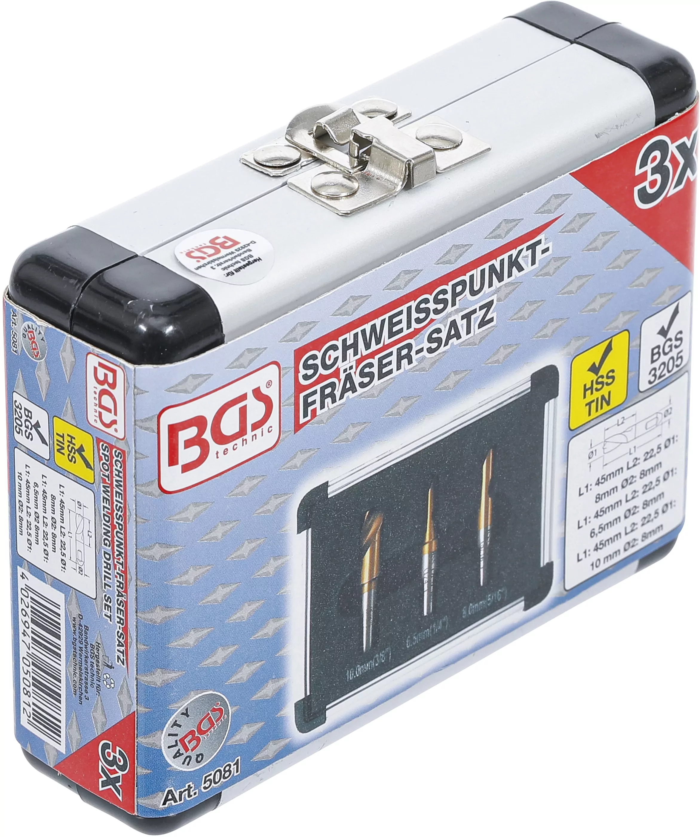 Schweißpunkt-Fräser-Satz | 5 % Cobalt-Stahl | 3-tlg.