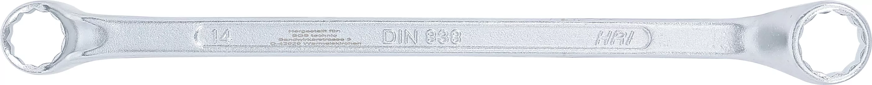 Doppel-Ringschlüssel, gekröpft | SW 14 x 15 mm