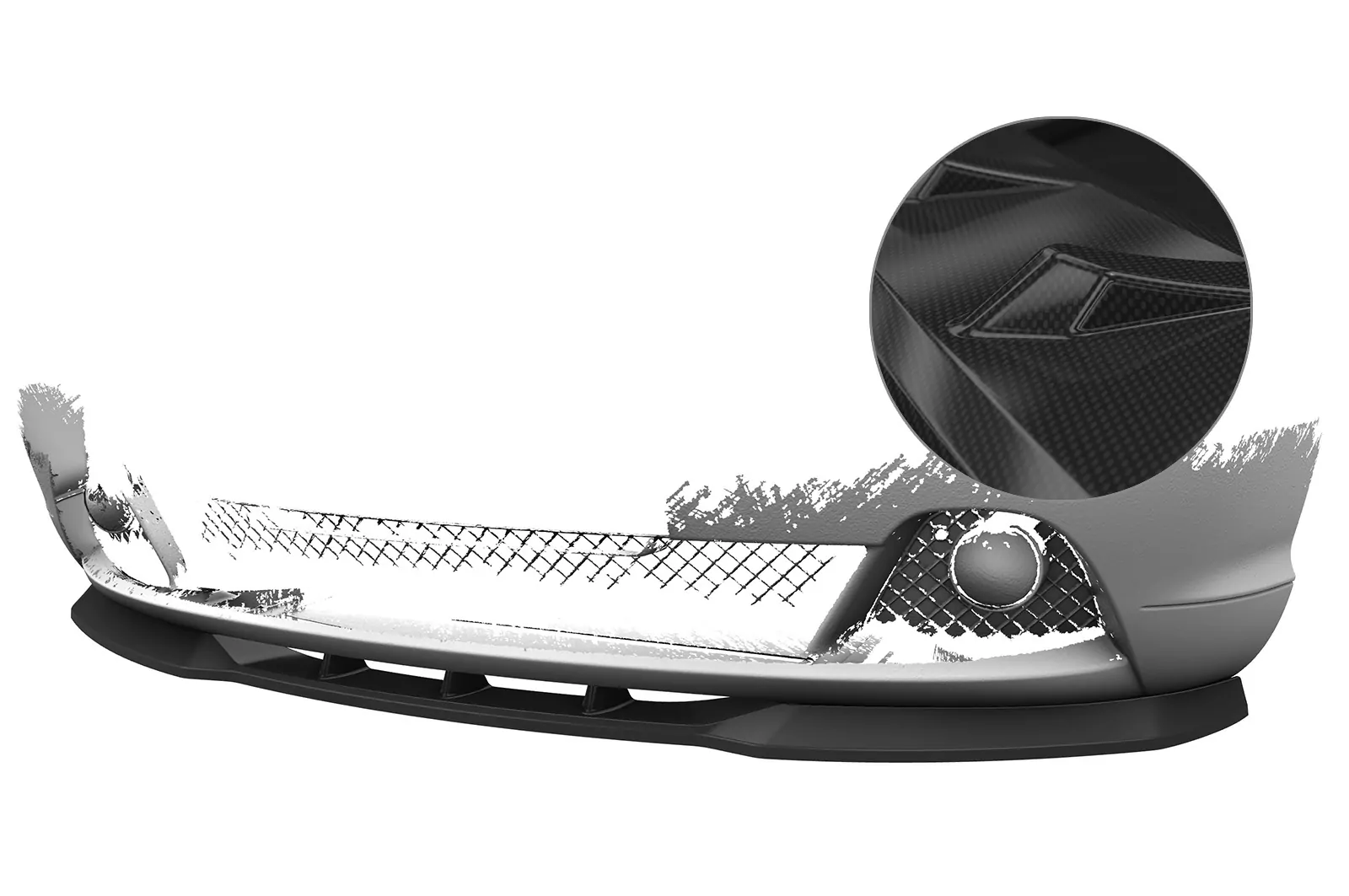 Cup-Spoilerlippe mit ABE für BMW 3er E46 Coupe / Cabrio CSL073-C Carbon Look Hochglanz