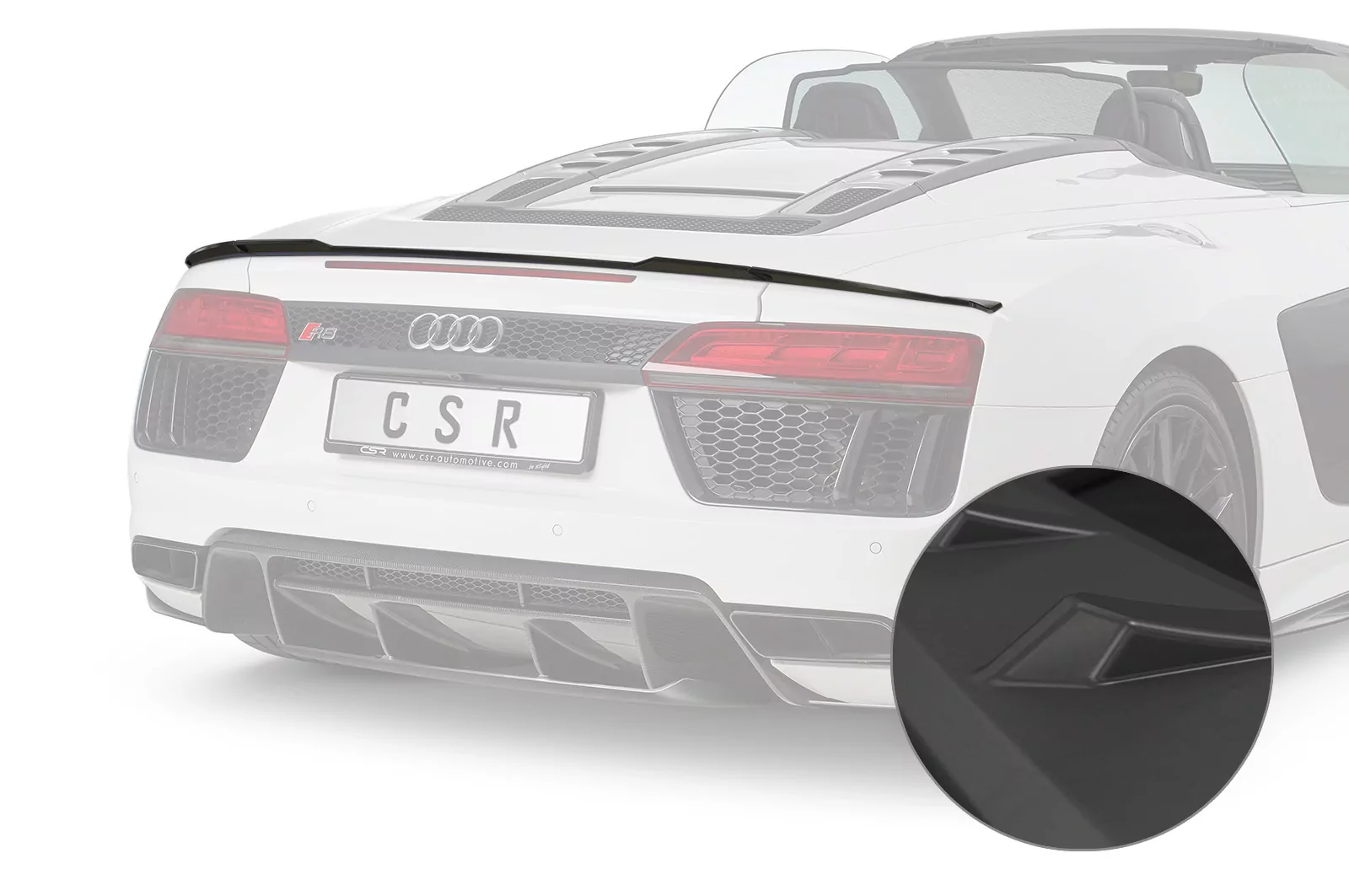 Heckflügel mit ABE für Audi R8 (4S) Spyder Lackierfreundlich (schwarz matt)