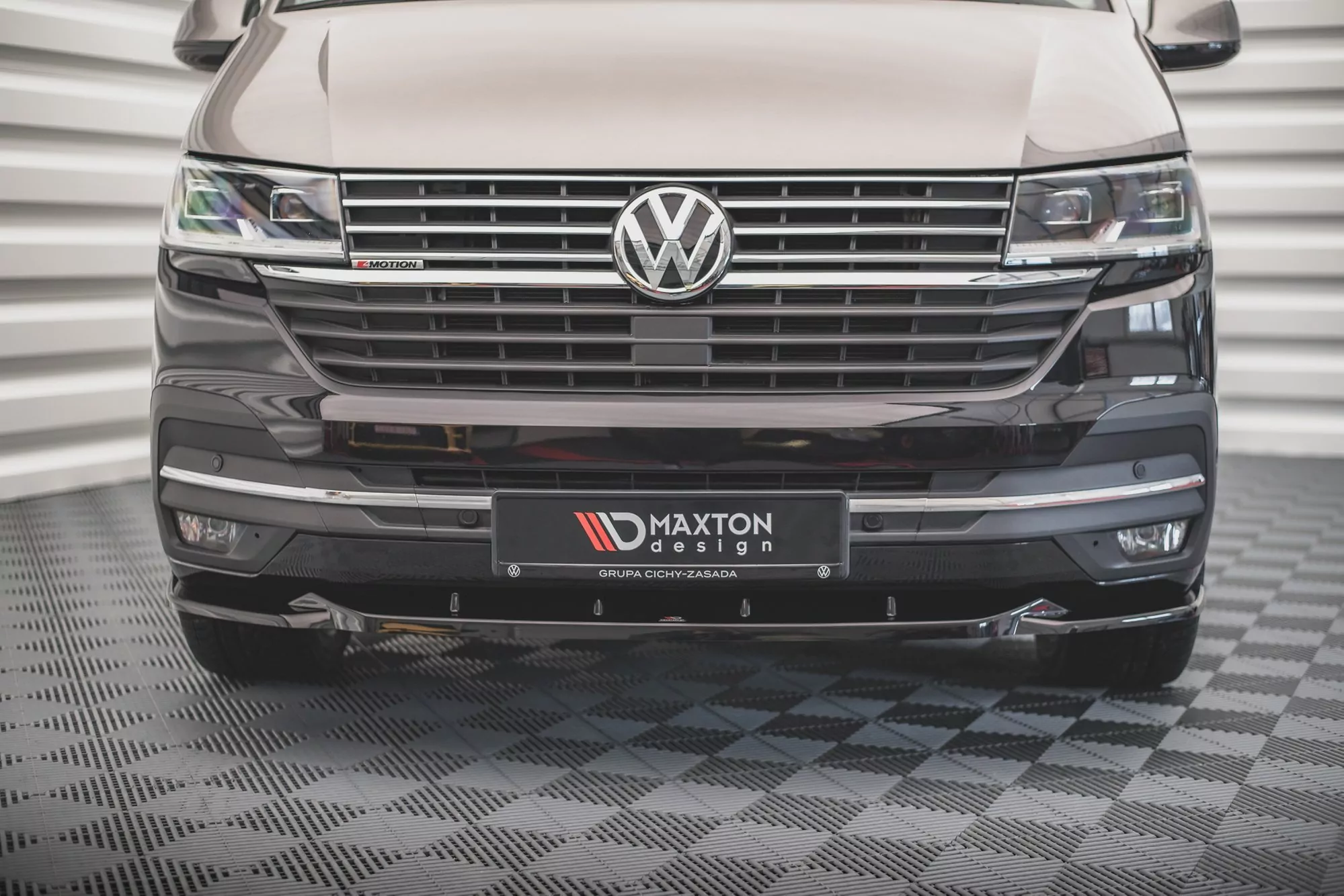 Front Ansatz V.2 Für Volkswagen T6 Facelift Schwarz Hochglanz