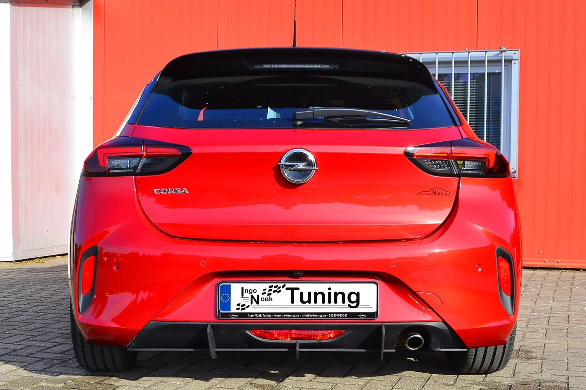 Gefräster Heckansatz mit Finnen für Opel Corsa F GS-Line