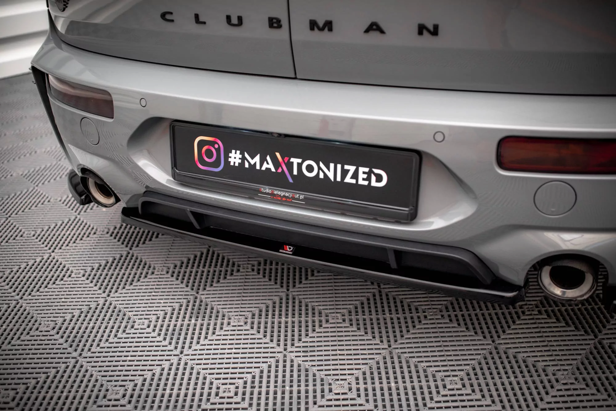 Mittlerer Diffusor Heck Ansatz Für Mini Cooper Clubman John Cooper Works F54  Schwarz Hochglanz
