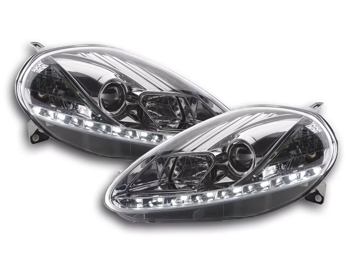 Scheinwerfer Set Daylight LED Tagfahrlicht Fiat Grande Punto 199 Bj. 05-08 chrom