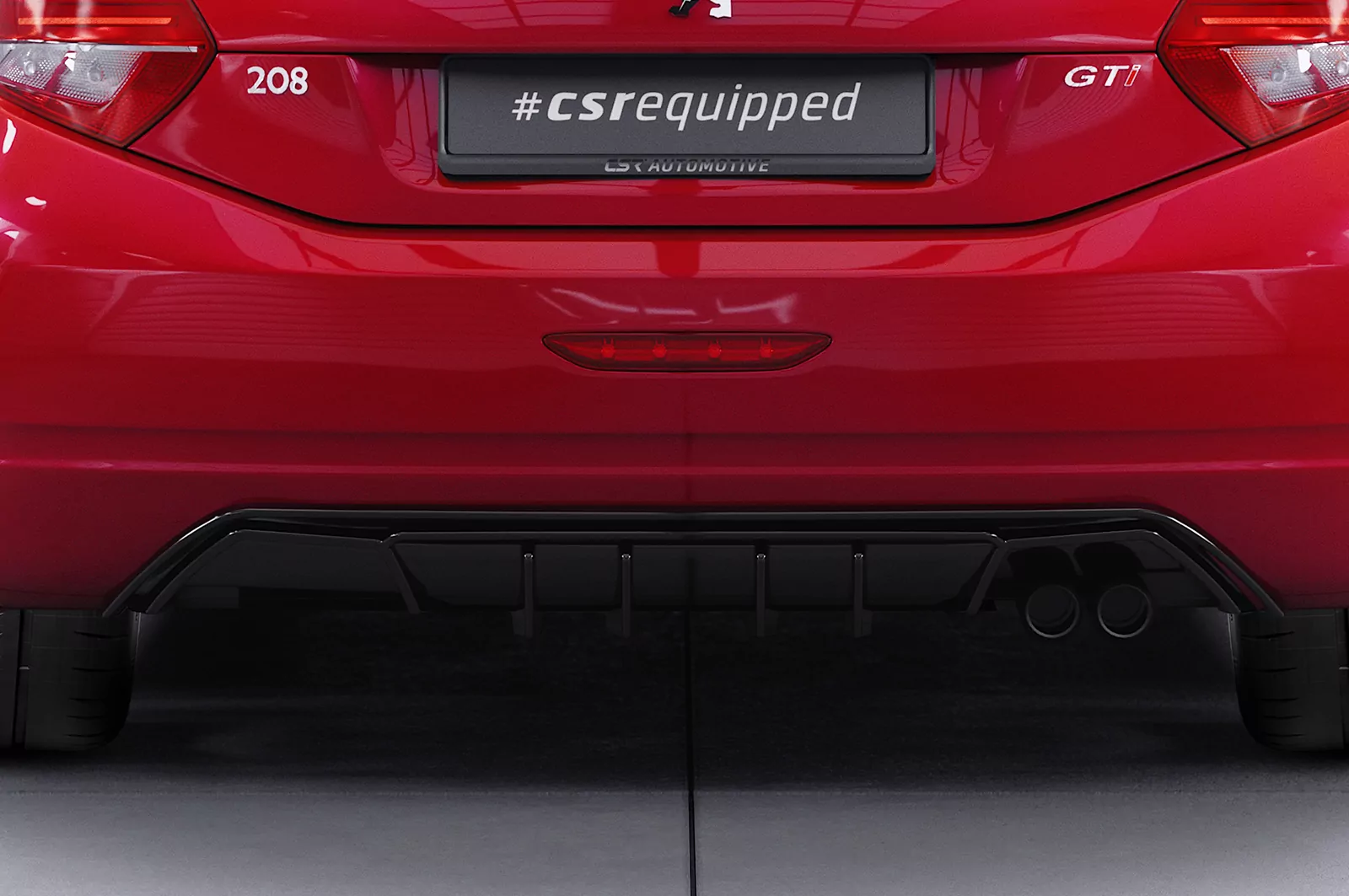 Heckansatz für Peugeot 208 GTi HA456 Schwarz Strukturiert