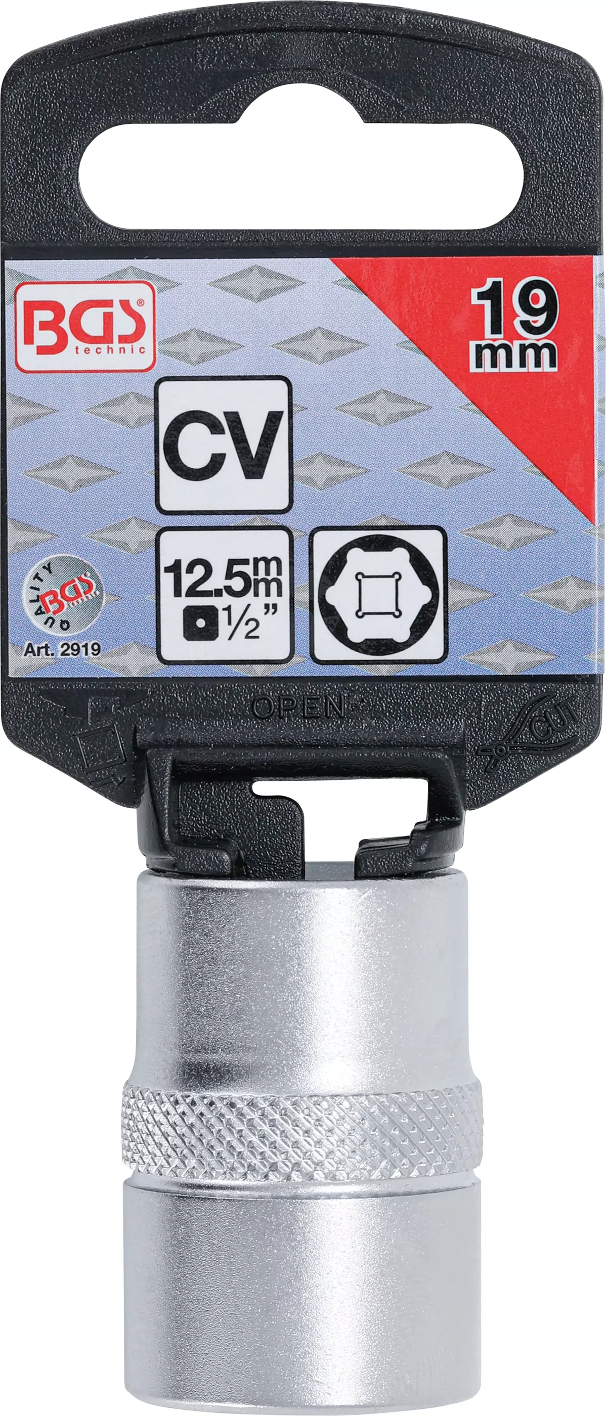 Steckschlüssel-Einsatz Sechskant | Antrieb Innenvierkant 12,5 mm (1/2") | SW 19 mm