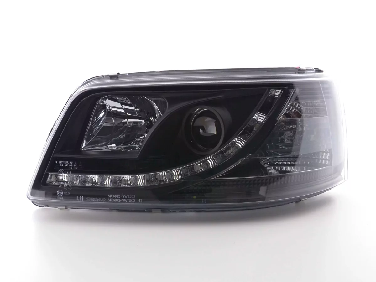 Scheinwerfer Set Daylight LED Tagfahrlicht VW Bus T5 Bj. 03-09 schwarz