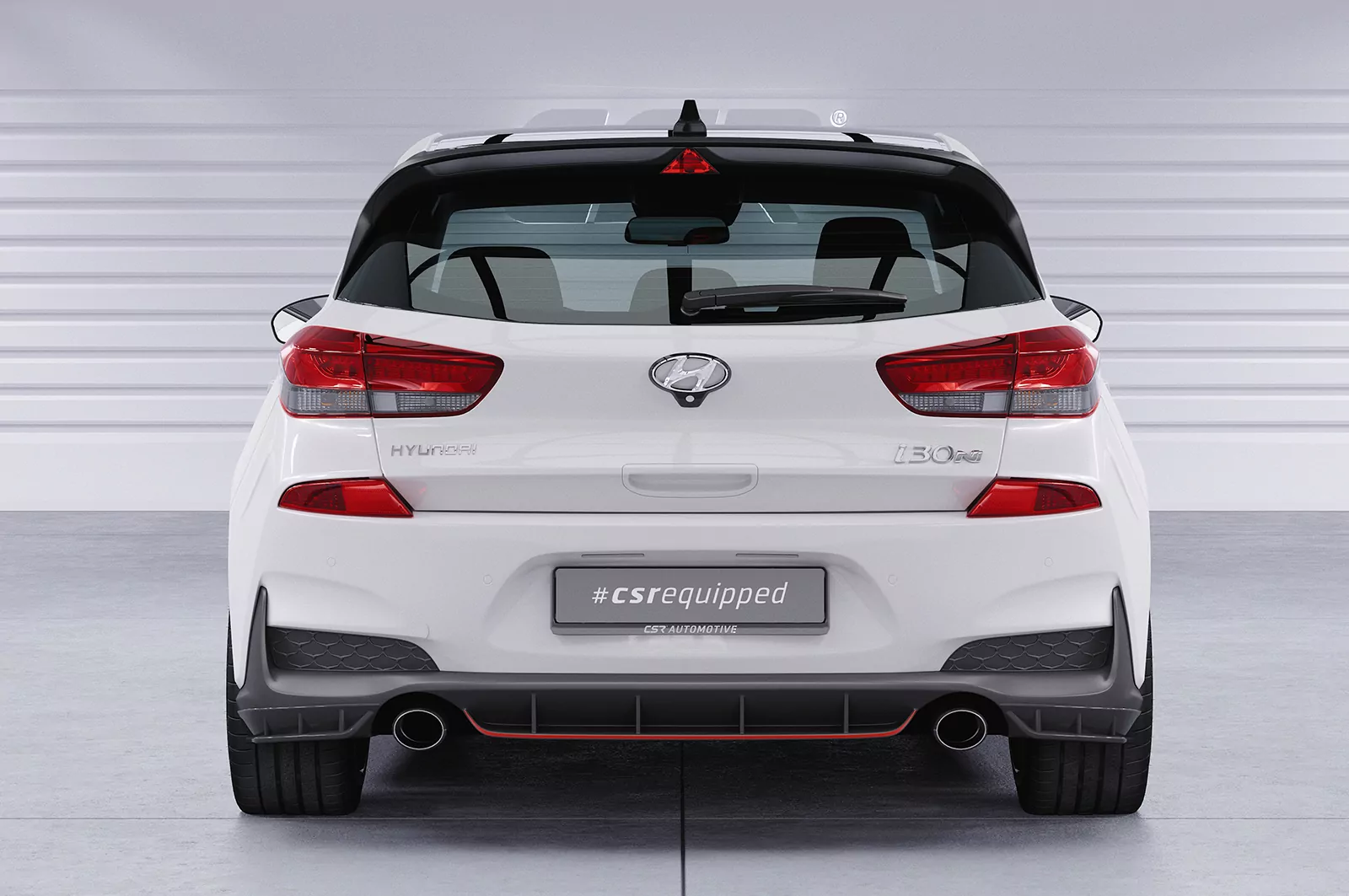 Heckansatz für Hyundai I30 (PD) N HA429 Schwarz Strukturiert