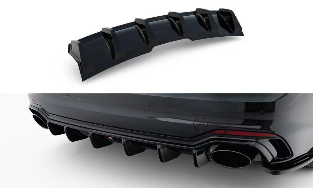 Diffusor Heck Ansatz Passend Für Passend Für AUDI RS5 COUPE MK2 (F5) Schwarz Hochglanz Schwarz Hochglanz