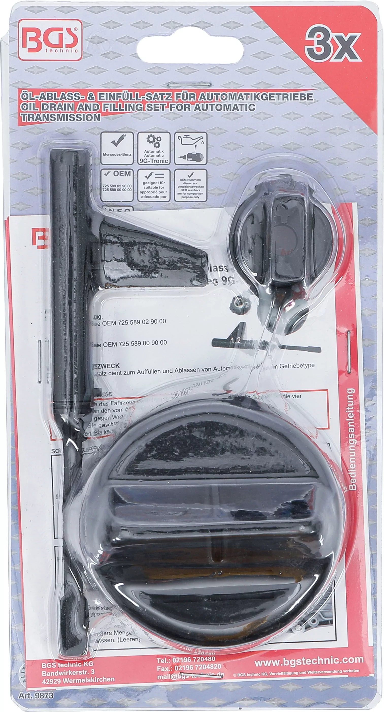 Öl-Ablass- & Einfüll-Satz für Automatikgetriebe | für Mercedes-Benz 9G-Tronic