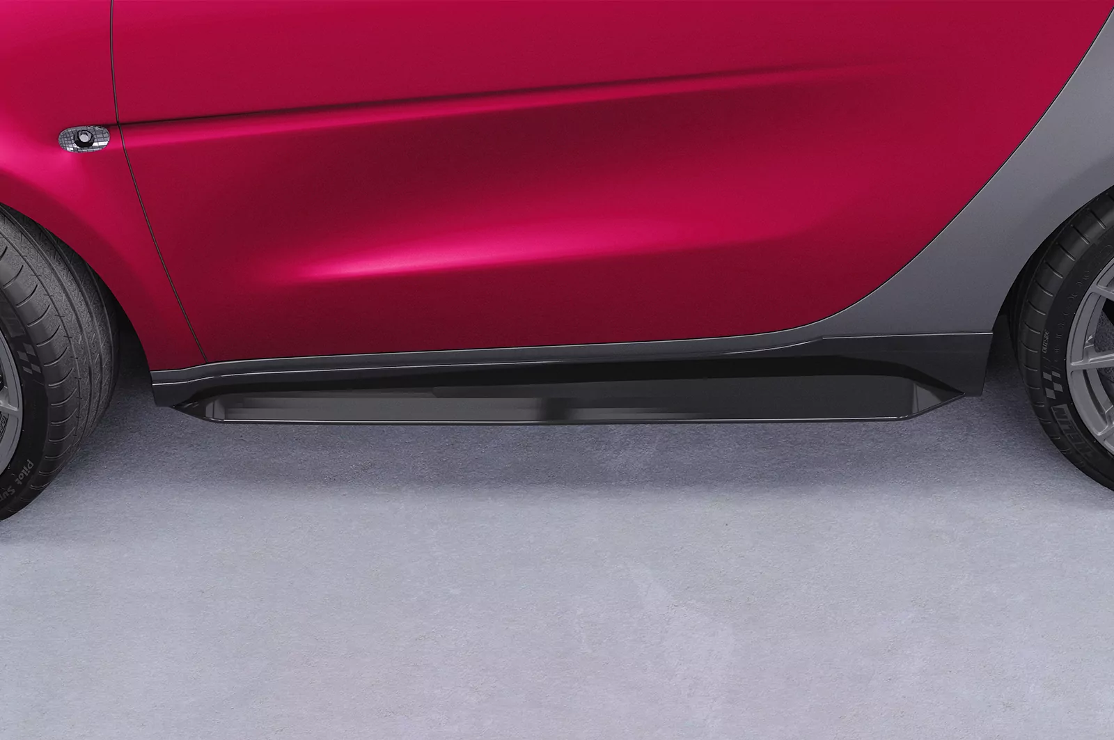 Seitenschweller für Smart Fortwo 453 SS543 Schwarz Strukturiert