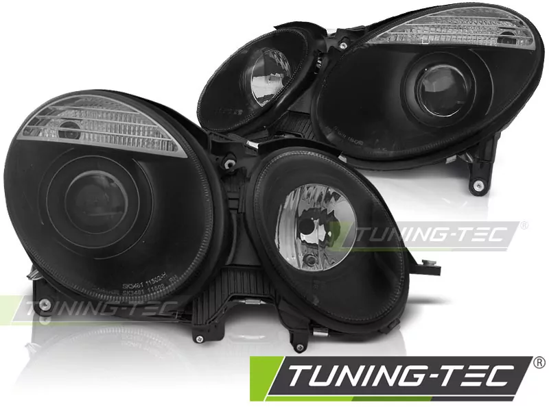 Headlights Black Fits Mercedes W211 E-Klasse 05.06-09