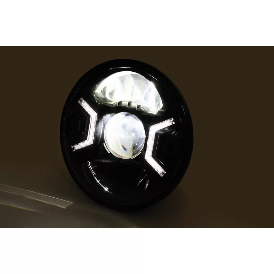 HIGHSIDER pro 7 Zoll Hauptscheinwerfereinsatz Typ 2 LED Schwarz E-Geprüft (1Stck)