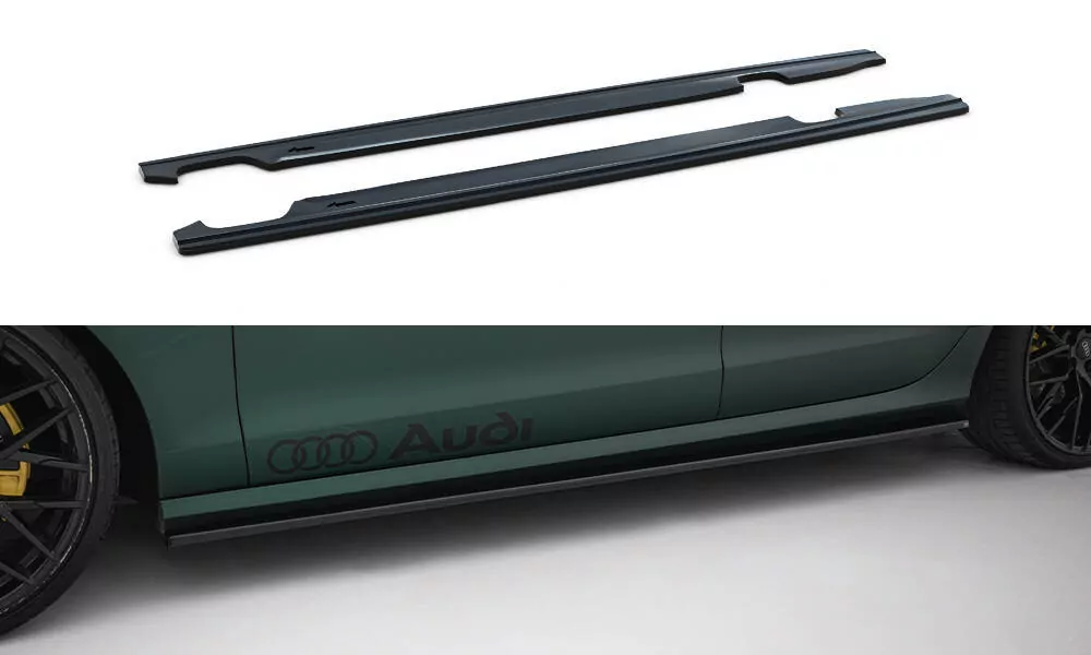 Seitenschweller Ansatz Passend Für Passend Für AUDI A6 C7 S-LINE Schwarz Hochglanz Schwarz Hochglanz