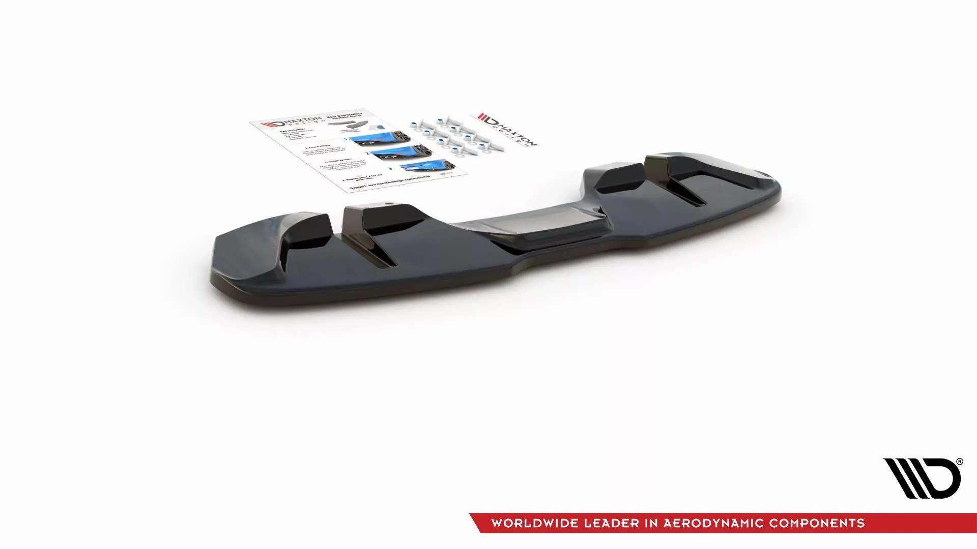 Mittlerer Diffusor Heck Ansatz Für Ford Mustang GT Mk6 Facelift Schwarz Hochglanz