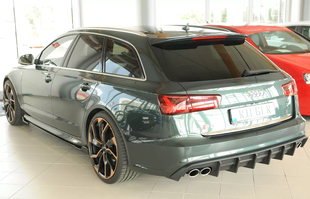 Rieger Heckeinsatz (für Fzg. mit AHK) matt schwarz für Audi A6 S6 (4G/C7) Lim. 09.14- (ab Facelift)