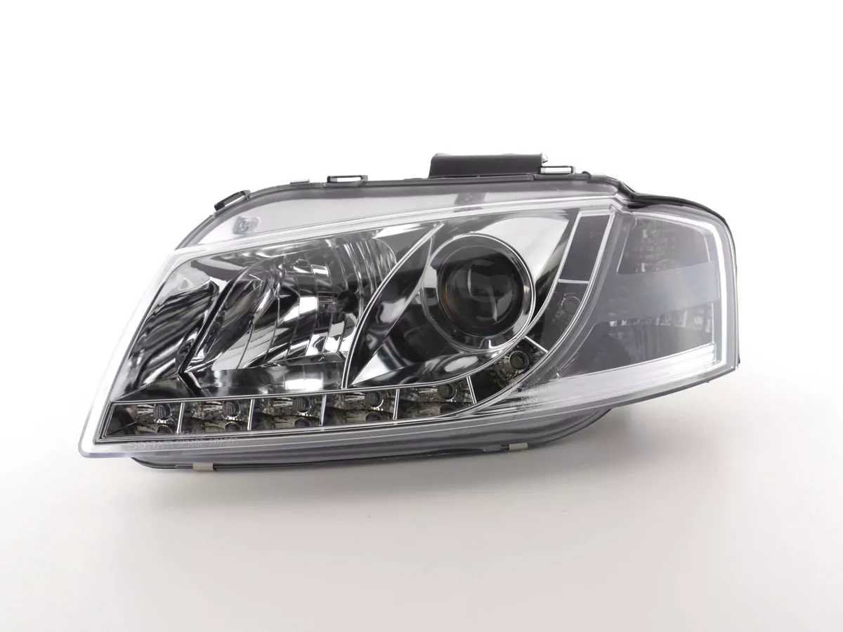 Scheinwerfer Set Daylight LED Tagfahrlicht Audi A3 Typ 8P Bj. 03-08 chrom