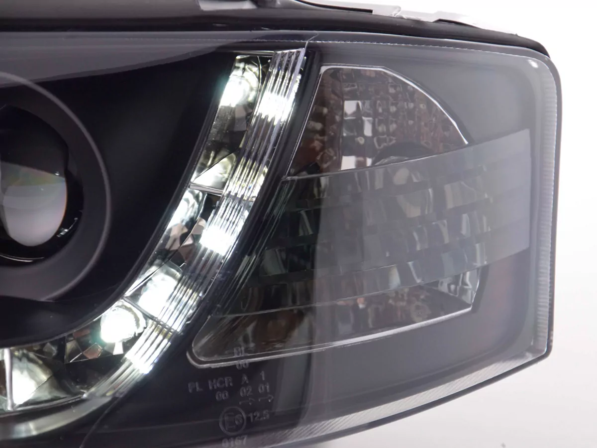 Scheinwerfer Set Daylight LED Tagfahrlicht Audi A6 4B Bj. 97-00 schwarz