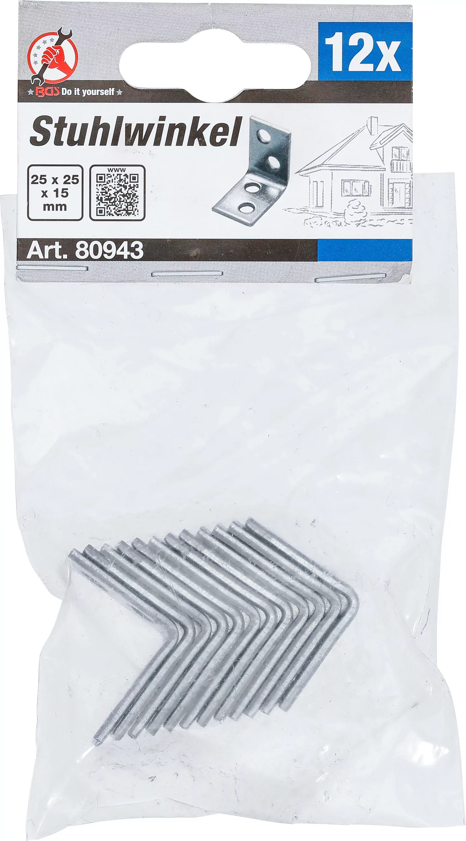 Stuhlwinkel | 25 x 25 x 15 mm | 12-tlg.
