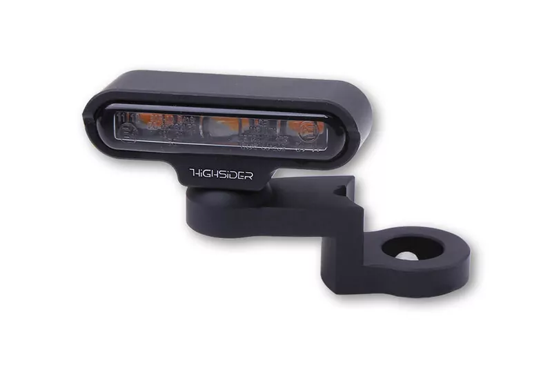 HIGHSIDER LED Blinker mit CNC Spiegelbefestigung TYP 2, schwarz E-geprüft