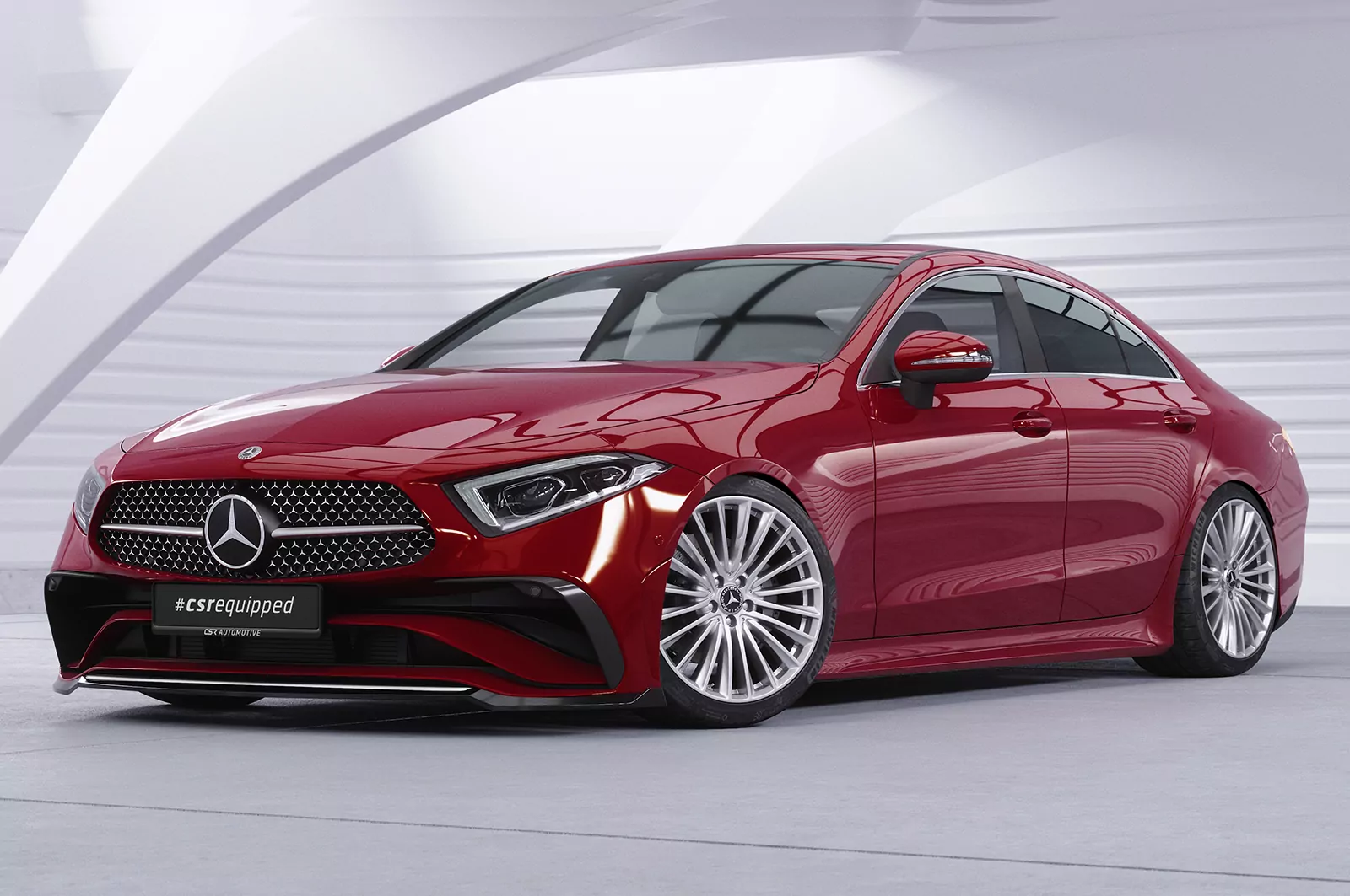 Cup-Spoilerlippe mit ABE für Mercedes Benz CSL (C257) CSL779 Schwarz Strukturiert