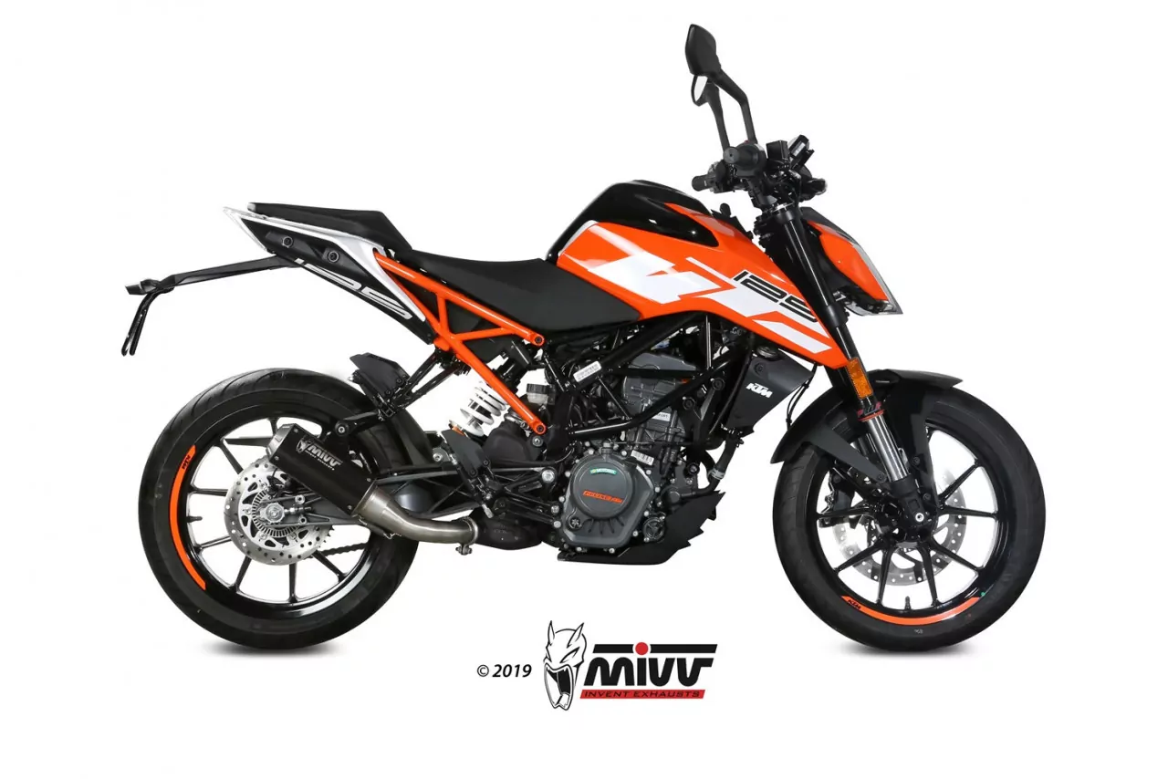 MIVV MK3 Edelstahl Schwarz KTM 125 DUKE 2017 >