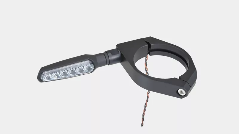 DAYTONA Gabelschellensatz mit Blinkerhalter Aluminium schwarz 35 mm