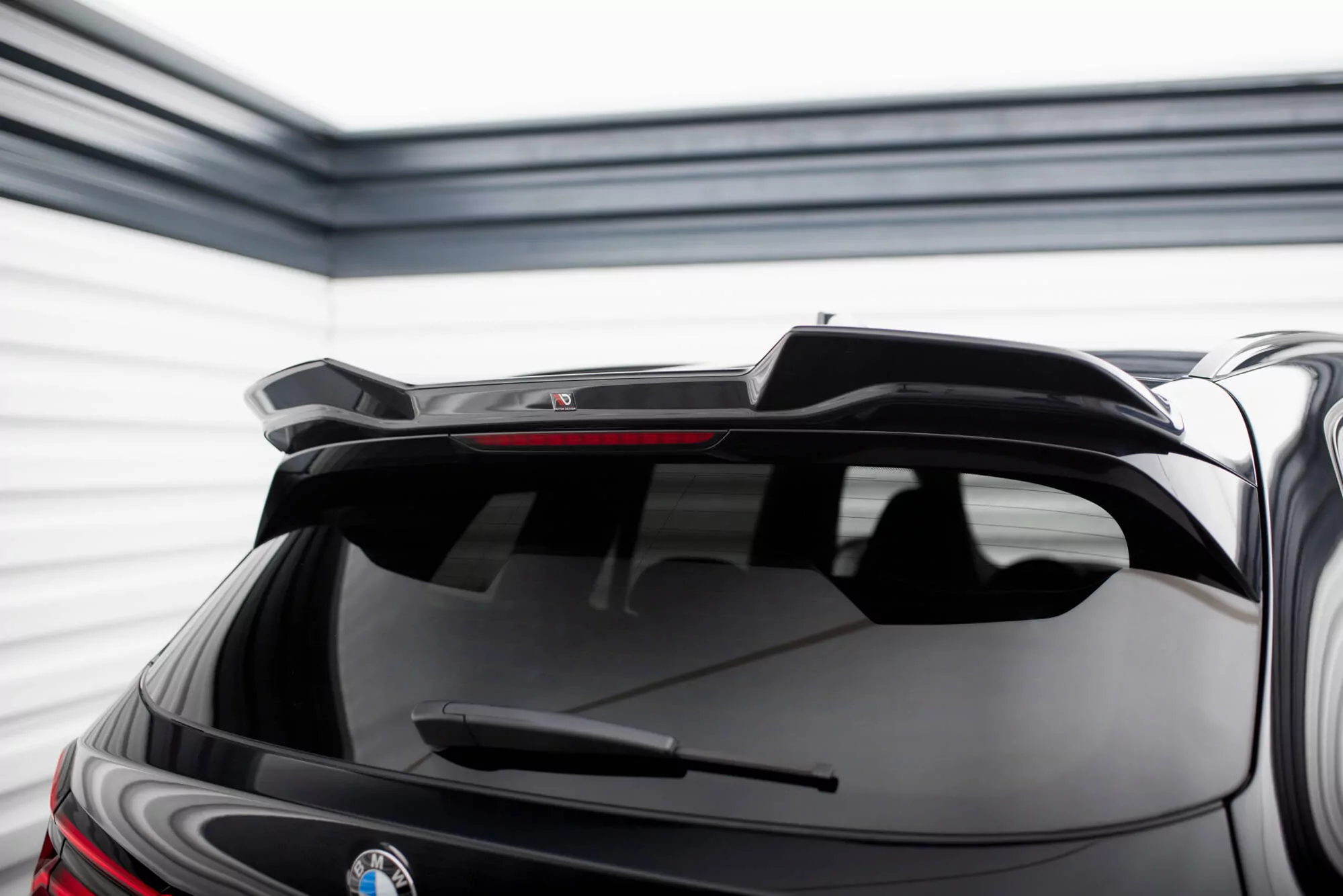 Spoiler CAP Für 3D BMW X3 M F97 Facelift Schwarz Hochglanz