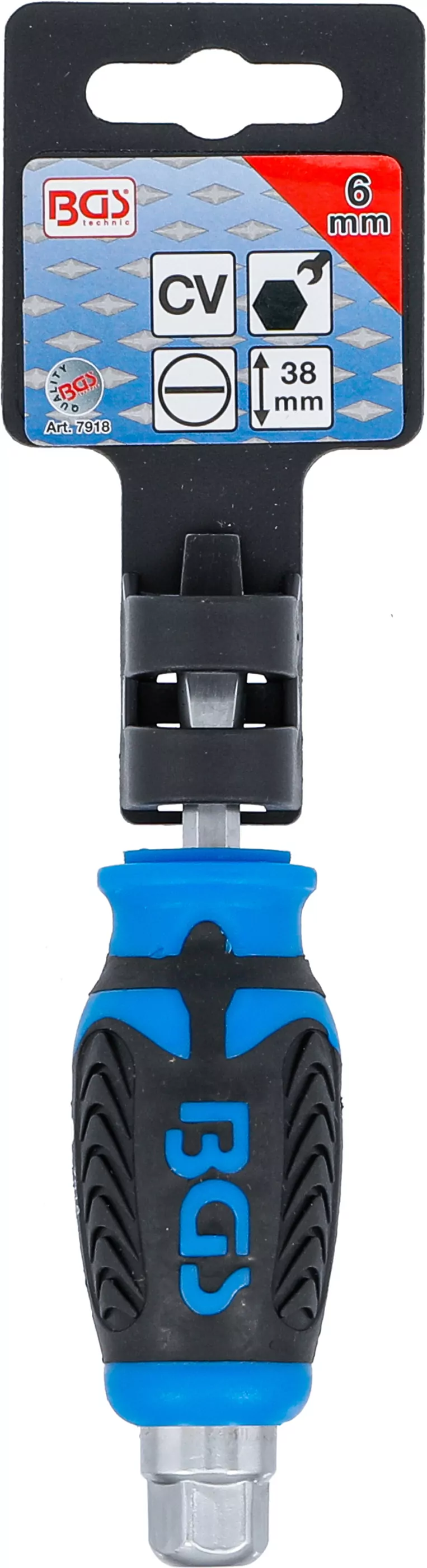 Schraubendreher | mit Außensechskant | Schlitz 6 mm | Klingenlänge 38 mm