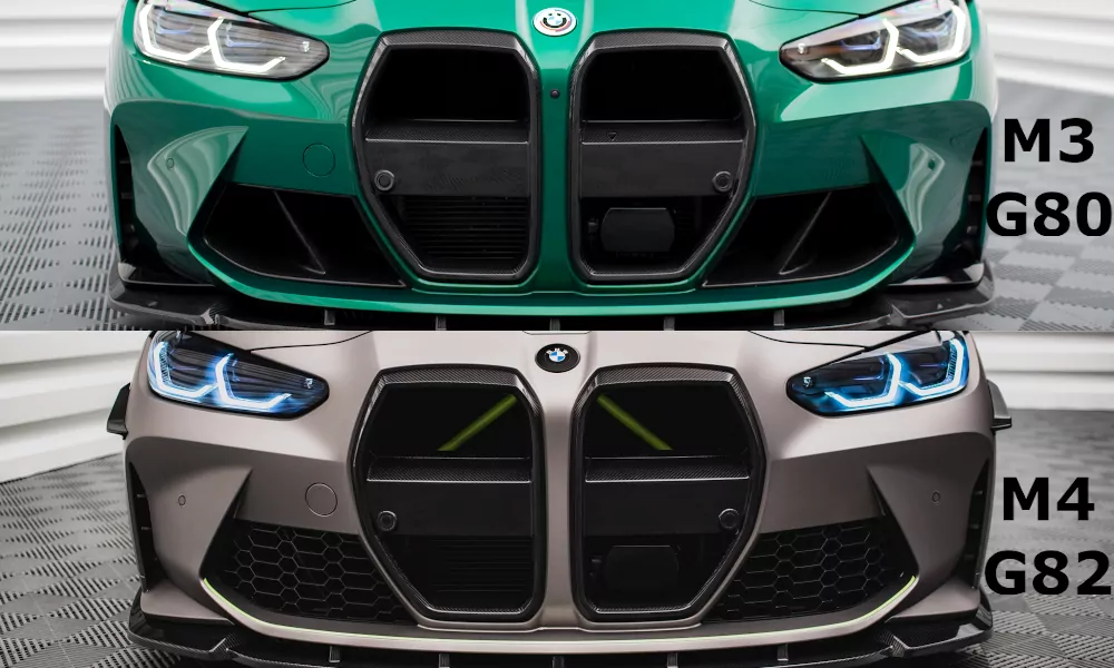 Carbon Fiber Front Grill + License Plate Holder Base BMW M4 G82  / M3 G80