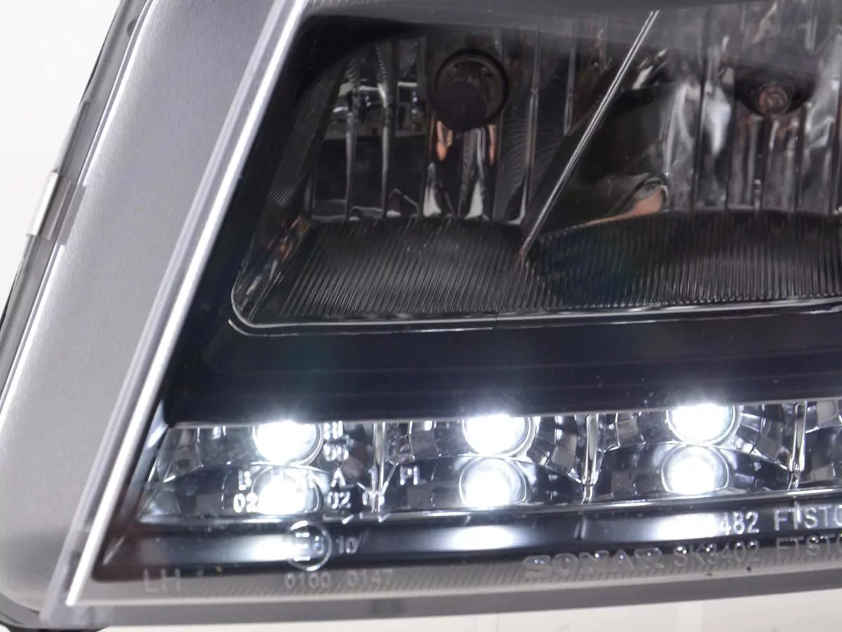 Scheinwerfer Set Daylight LED Tagfahrlicht Fiat Stilo Bj. 01-06 schwarz