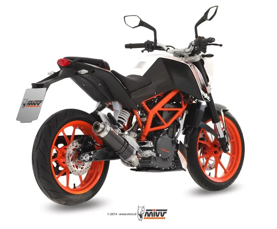 MIVV Komplettanlage 1x1 GP In Edelstahl Schwarz Für KTM 390 DUKE 13-
