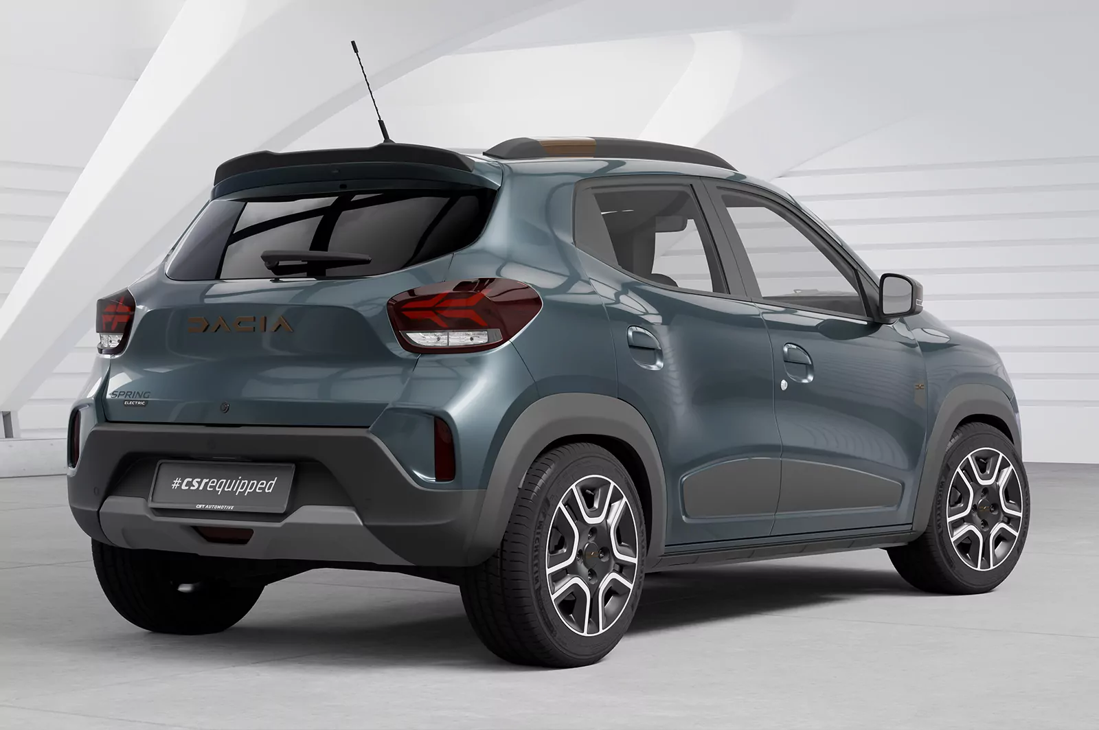 Heckflügel mit ABE für Dacia Spring Electric HF129 Schwarz Strukturiert