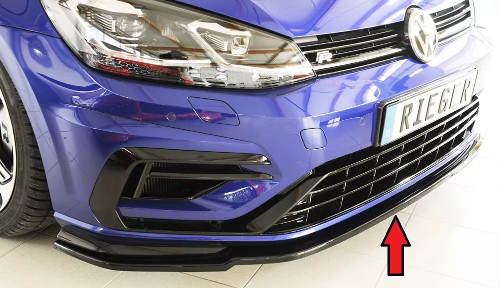 Rieger Spoilerschwert nur für R / R-Line für VW Golf 7 R | 5-tür. 02.17- (ab Facelift) für orig. Frontschürze