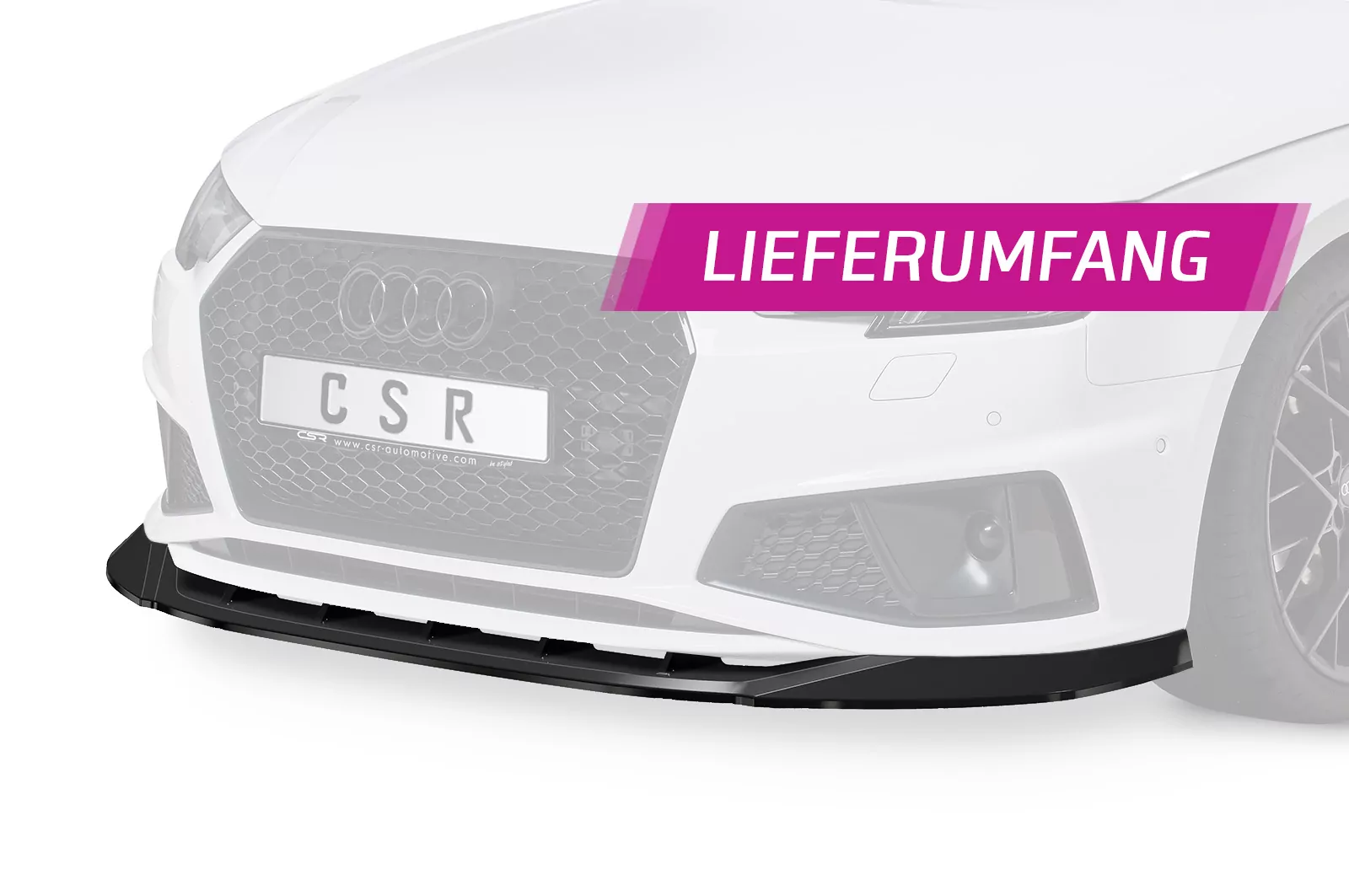 Cup-Spoilerlippe mit ABE für Audi A4 B9 CSL503 Schwarz Strukturiert