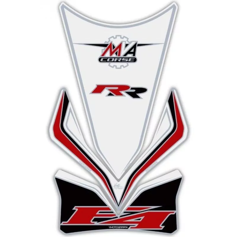 Motografix MV Agusta F4 RR 3D Gel Tank Pad WHITE Protector TM004W