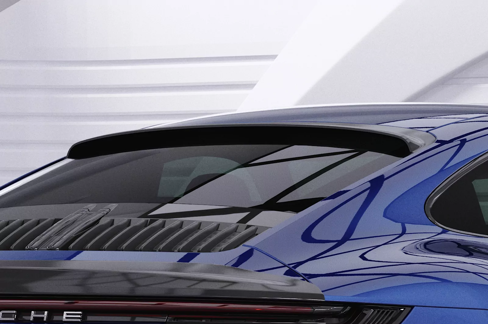 Heckscheibenblende für Porsche 911 / 992 HSB077 Strukturiert (schwarz matt)