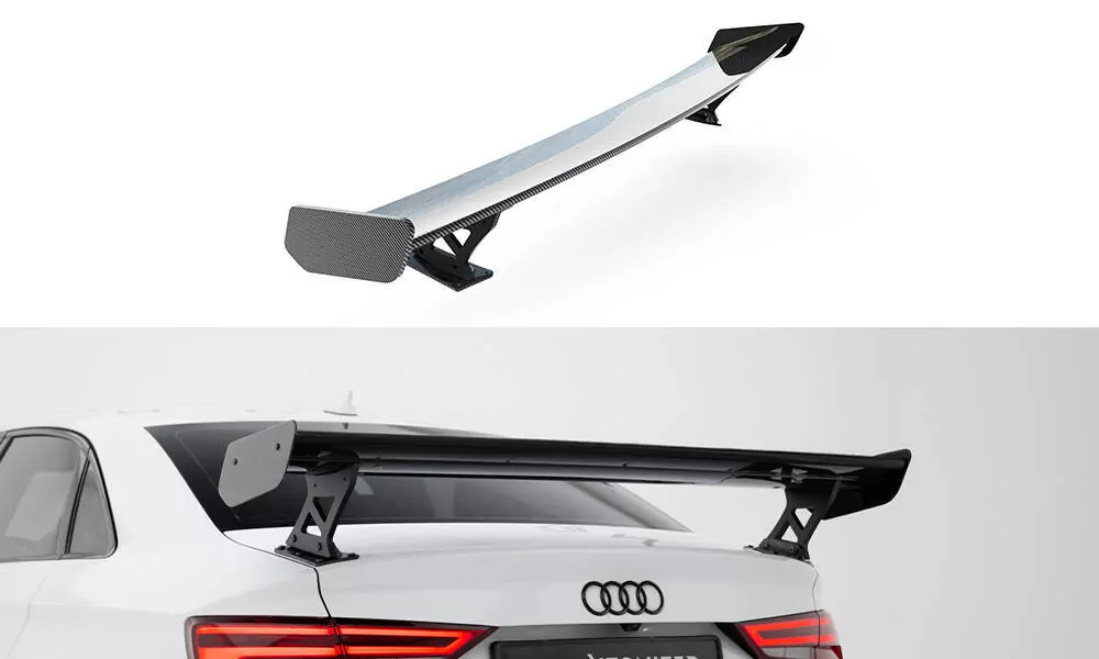Carbon Spoiler With External Brackets Uprights  Audi A3 / A3 S-Line / S3 / RS3 Limousine 8V / 8V Facelift
