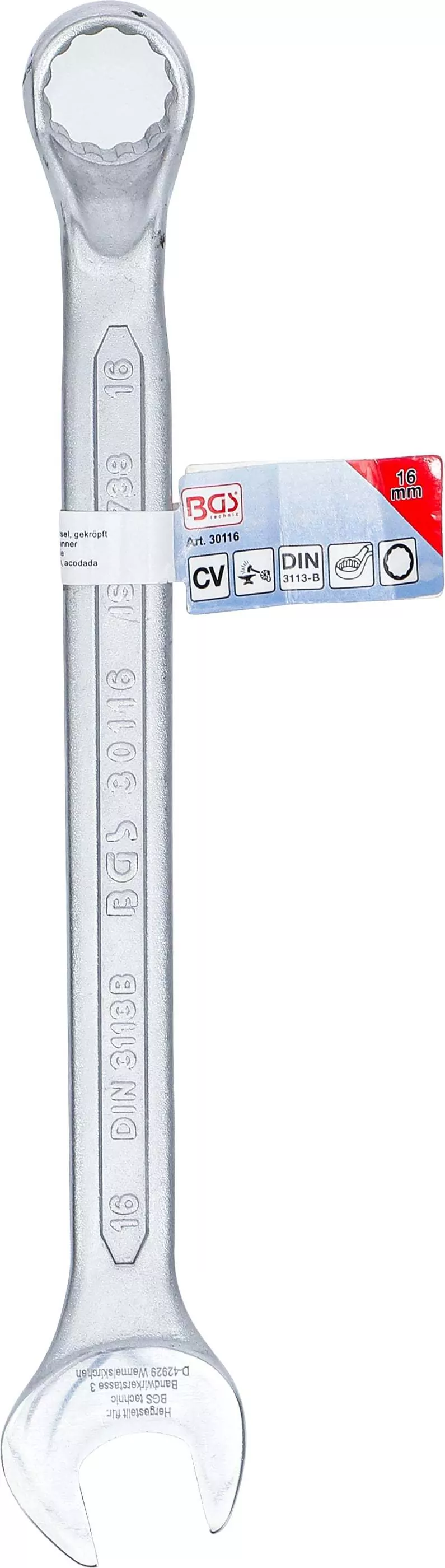 Maul-Ringschlüssel, gekröpft | SW 16 mm