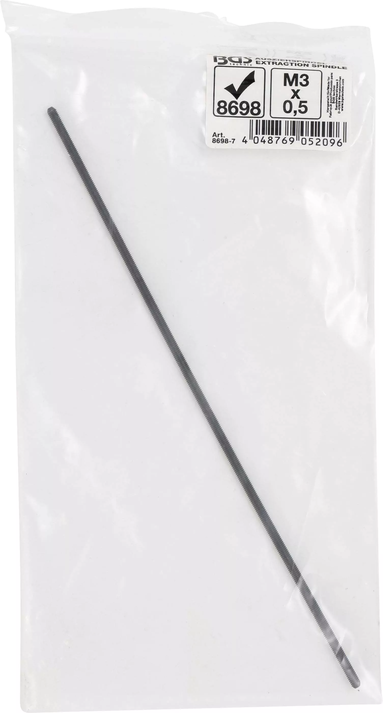 Ausziehspindel | für Art. 8698 | M3 x 0,5 x 100 mm