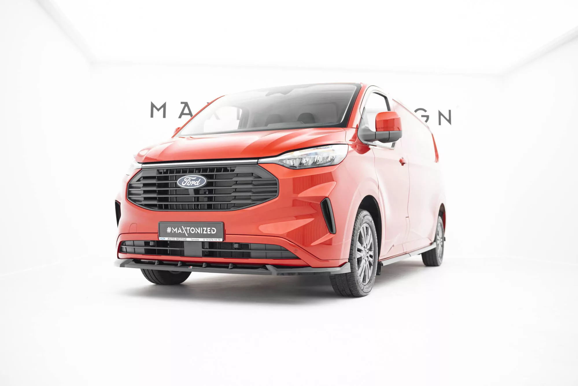 Front Ansatz Für  V.1 Ford Transit Custom / Tourneo Custom Mk2 Schwarz Hochglanz