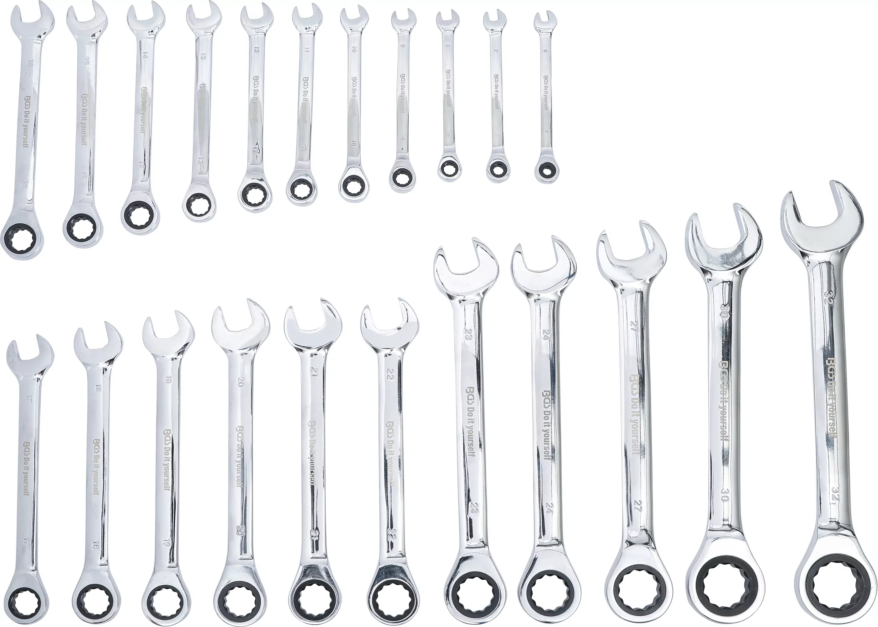 Ratschenring-Maulschlüssel-Satz | SW 6 - 32 mm | 22-tlg.