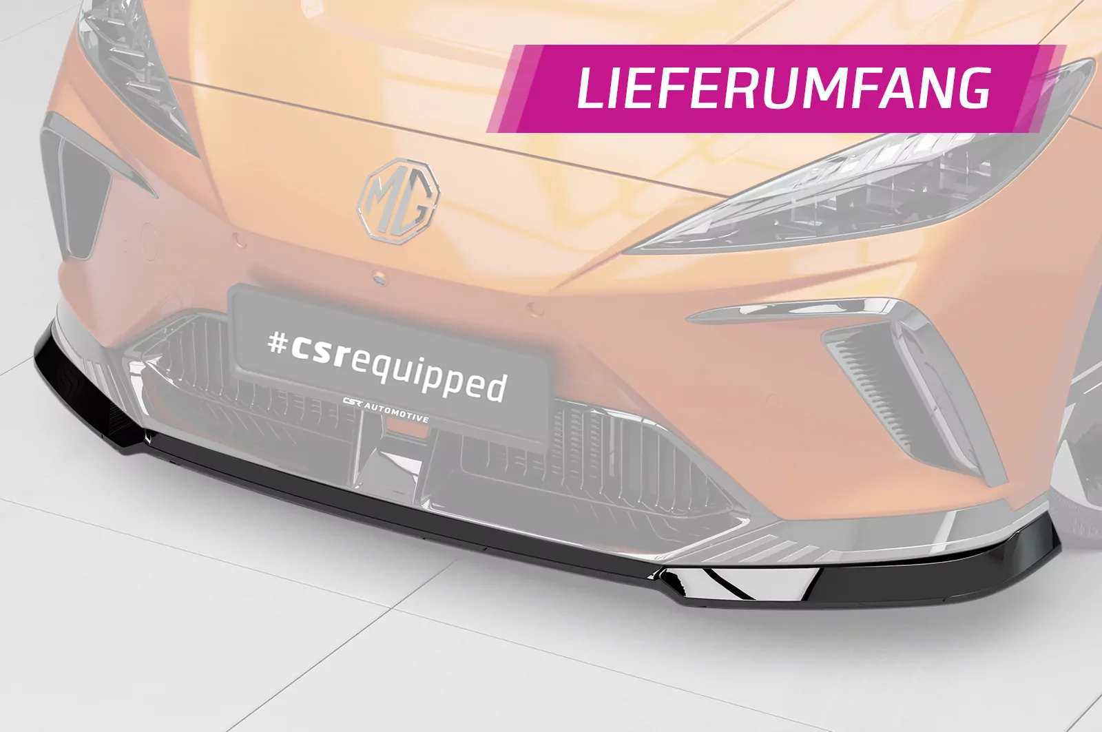 Cup-Spoilerlippe mit ABE für MG Mulan / 4 CSL826 Schwarz Strukturiert