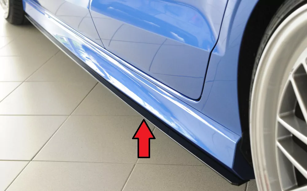 Rieger Seitenschwelleransatz für Audi A3 (8V) | 3-tür. (Cabrio 8V7) 09.16- (ab Facelift) für S-Line-Schweller / S3-Schweller