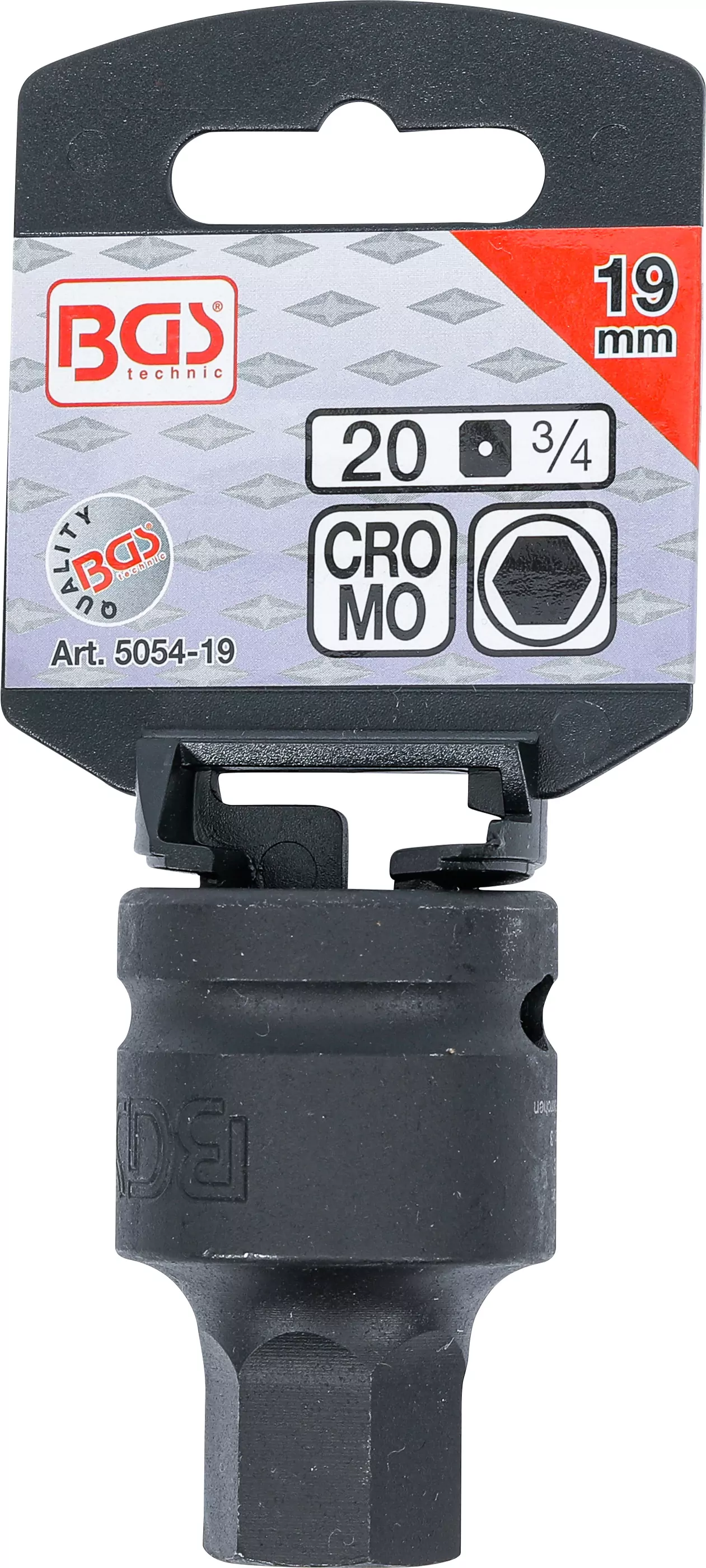 Kraft-Bit-Einsatz | Länge 55 mm | Antrieb Innenvierkant 20 mm (3/4") | Innensechskant 19 mm