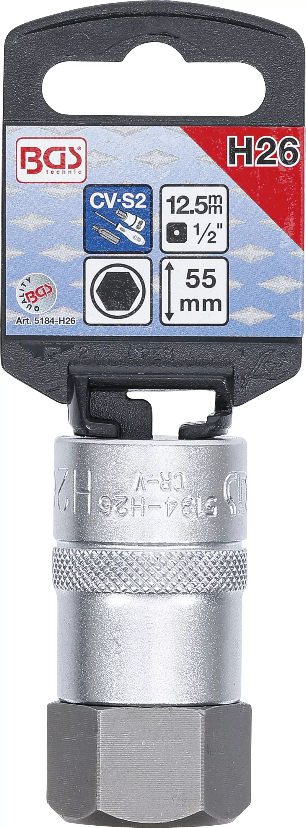 Bit-Einsatz | Antrieb Innenvierkant 12,5 mm (1/2") | Innensechskant 26 mm